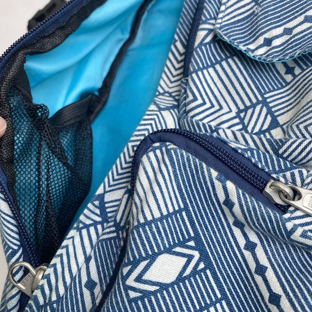 MERU Sling Crossbody Backpack Bag Blue Single‎ Strap Daypack Aztec Print Stripes - Picture 5 of 14